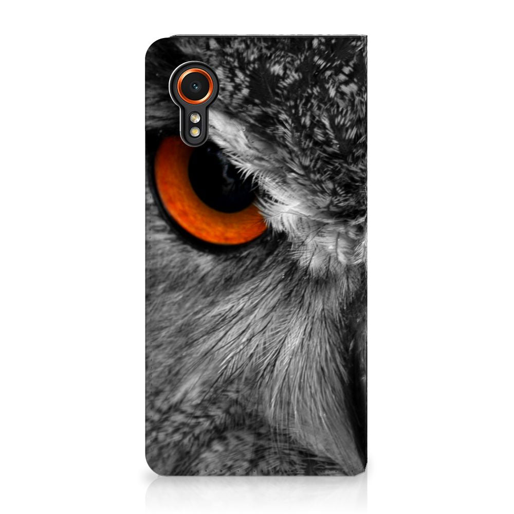 Samsung Galaxy Xcover 7 Hoesje maken Uil deksel uil detail zwart oranje