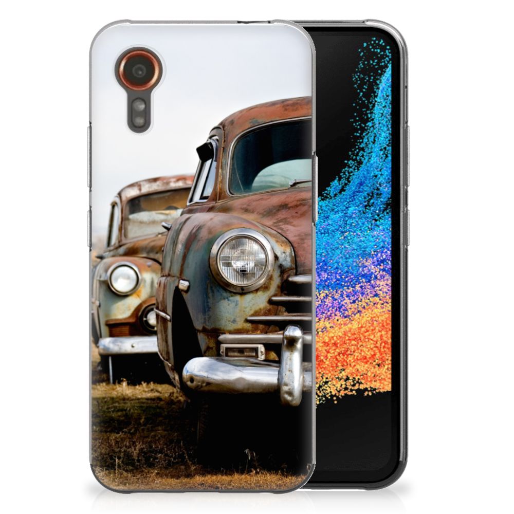 Samsung Galaxy Xcover 7 Siliconen Hoesje met foto Vintage Auto hoesje vintage auto aanzicht