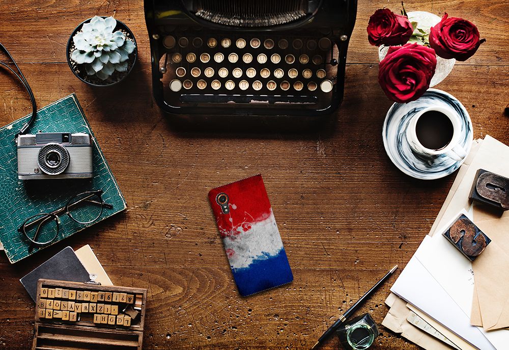 Samsung Galaxy Xcover 7 Standcase Nederland ontwerp Nederlandse vlag bovenaanzicht