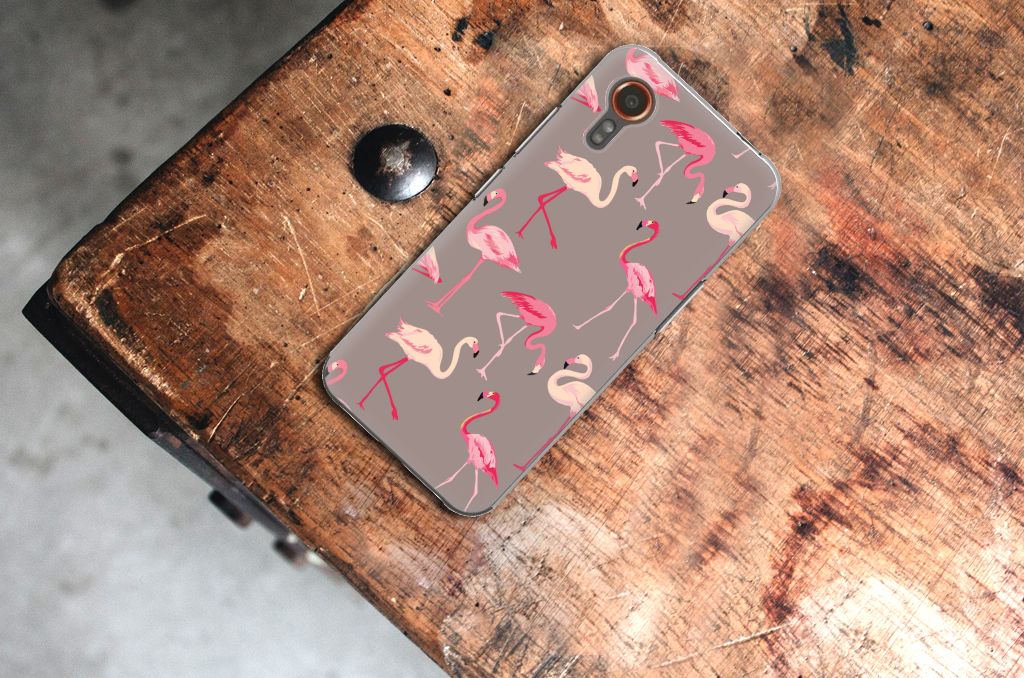 Samsung Galaxy Xcover 7 TPU Hoesje Flamingo flamingo design achterkant