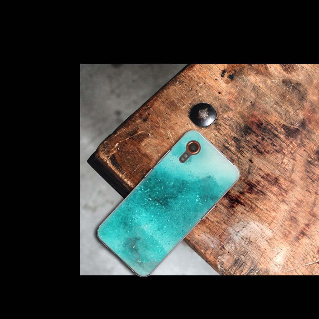 Samsung Galaxy Xcover 7 TPU Siliconen Hoesje Marmer Zwart originele cadeau vader design hoesje turquoise aanzicht