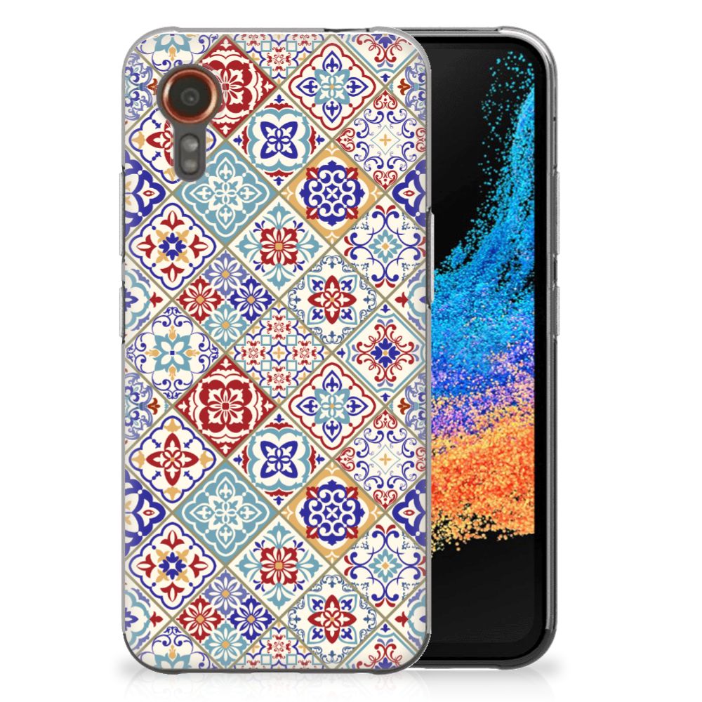 Samsung Galaxy Xcover 7 TPU Siliconen Hoesje Tiles Color