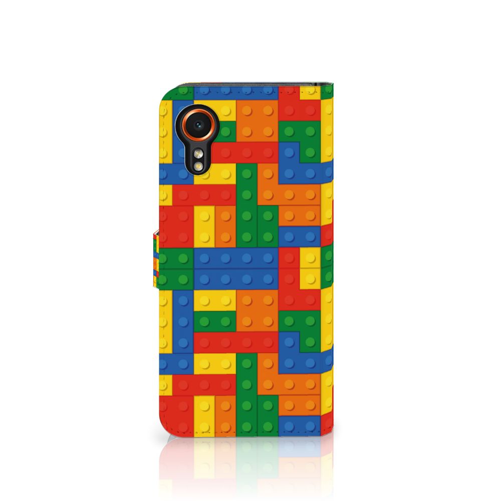 Samsung Galaxy Xcover 7 Telefoon Hoesje Blokken telefoonhoesje blokken design achterkant kleurig