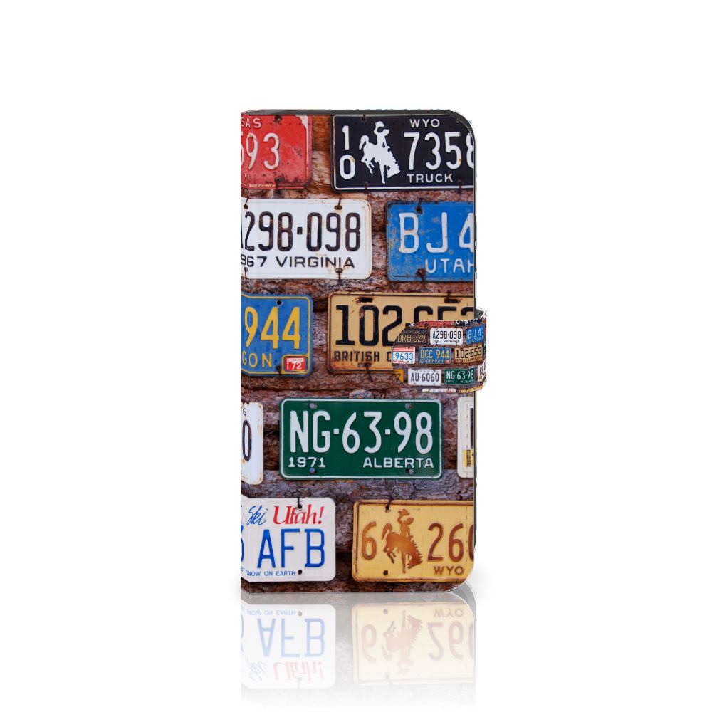 Samsung Galaxy Xcover 7 Telefoonhoesje met foto Kentekenplaten design collage aanzicht