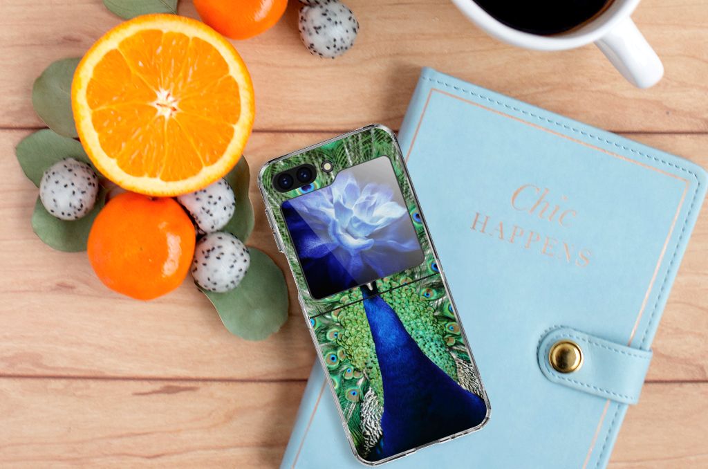 Samsung Galaxy Z Flip 5 TPU Hoesje Pauw design pauw bovenaanzicht