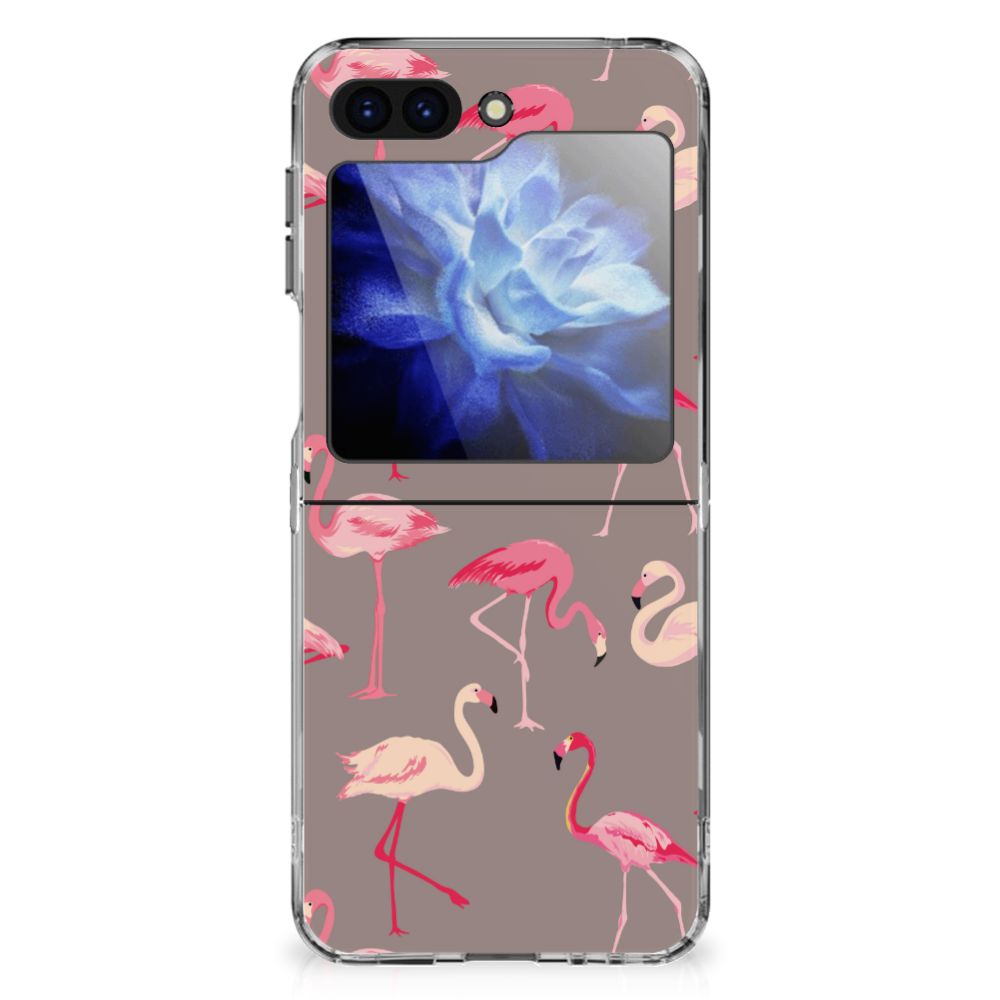 Samsung Galaxy Z Flip 6 TPU Hoesje Flamingo flamingo design achterkant