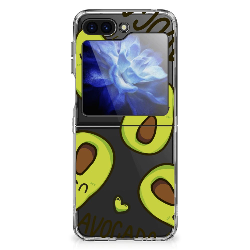 Samsung Galaxy Z Flip 6 Telefoonhoesje met Naam Avocado Singing achterkant