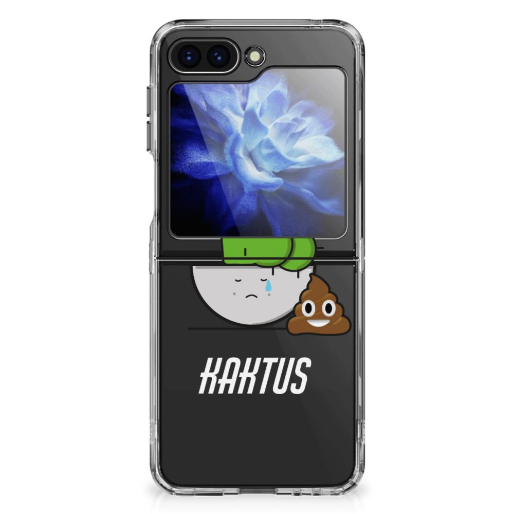 Samsung Galaxy Z Flip 6 Telefoonhoesje met Naam Cactus Poo cactus ontwerp aanzicht