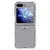 Samsung Galaxy Z Flip 6 Telefoonhoesje met Naam Grijs Baby Olifant achterkant bloemen ontwerp