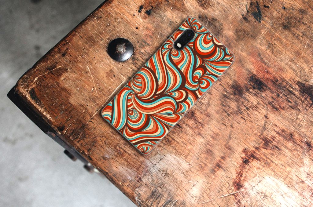 Samsung Xcover Pro Hoesje maken Retro design retro swirls aanzicht
