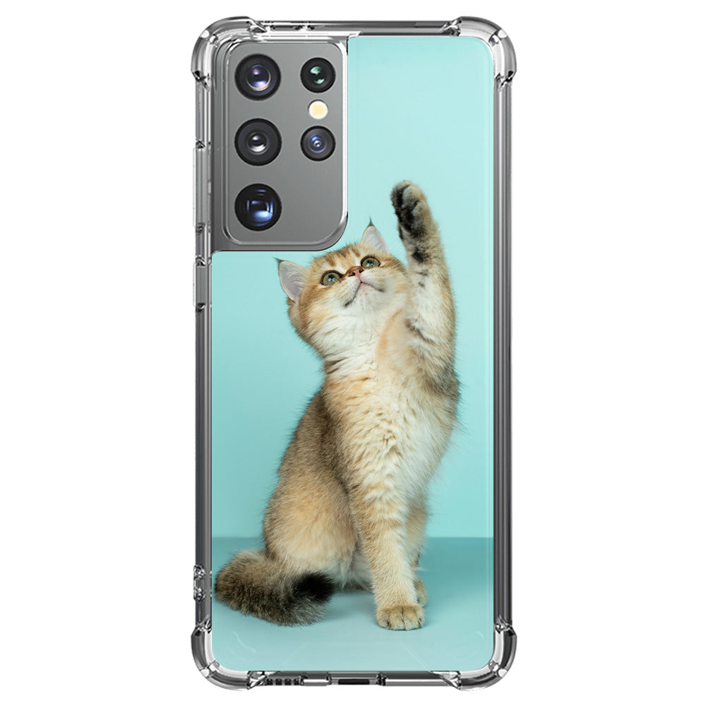 Samsung Galaxy S25 Ultra Transparant Hoesje Maken met Foto Anti-Shock kat aanzicht