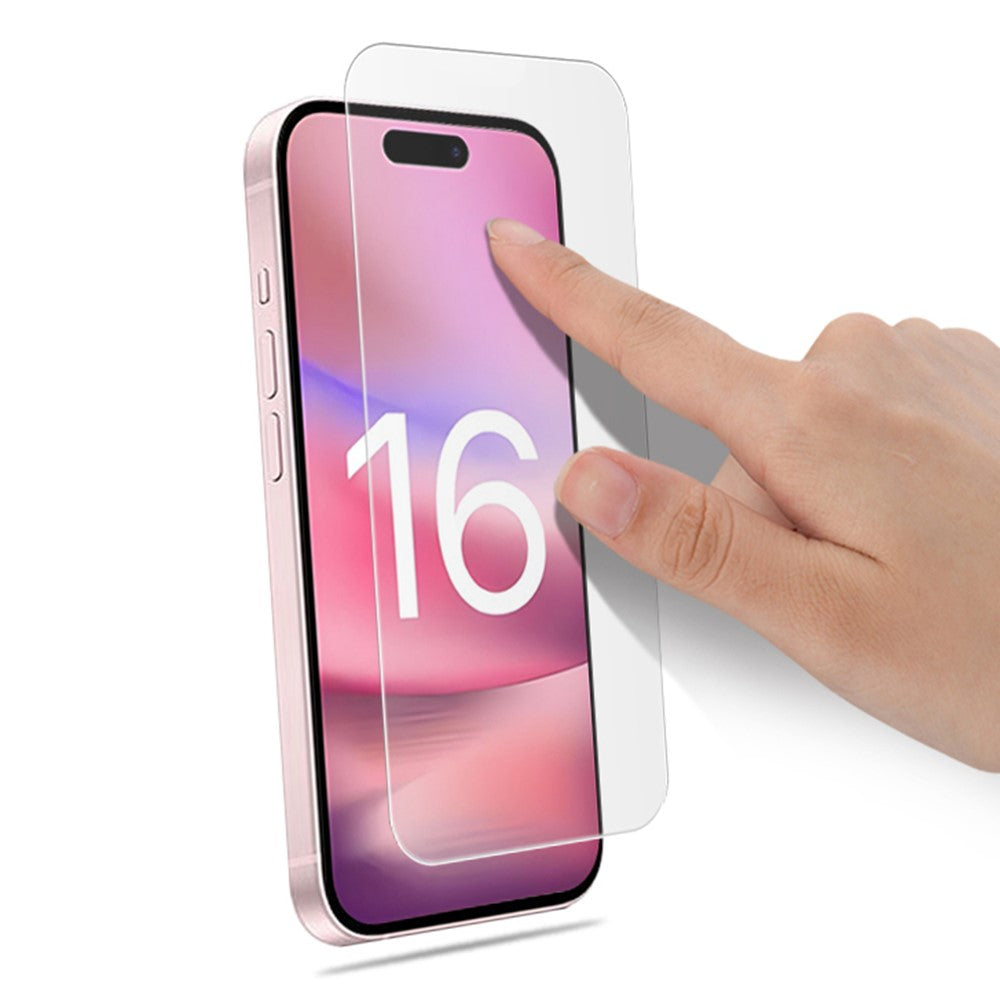 Apple iPhone 16 pro Screenprotector Glas aanzicht hand aanraak