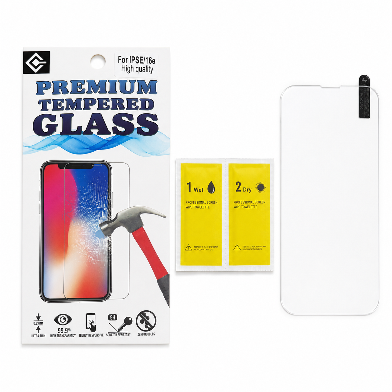 Screenprotector Glas voor iPhone 16e en iPhone 17e