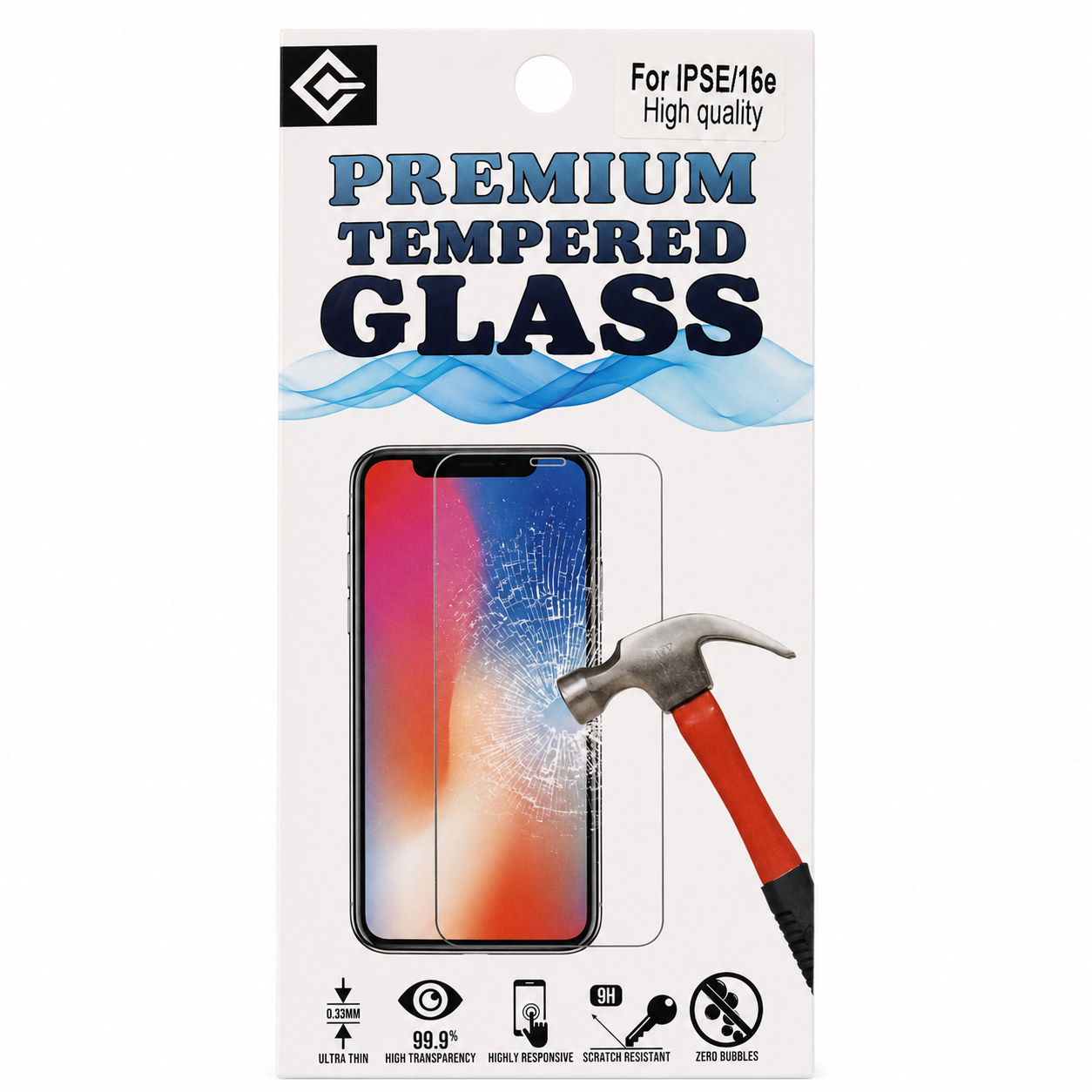 Screenprotector Glas voor iPhone 16e en iPhone 17e