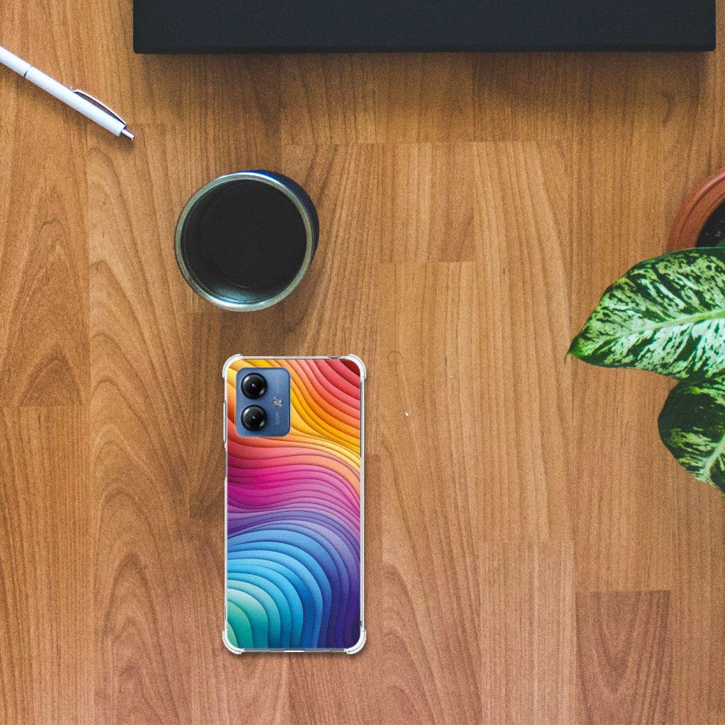 Shockproof Case voor Motorola Moto G14 Regenboog B2C Telecom