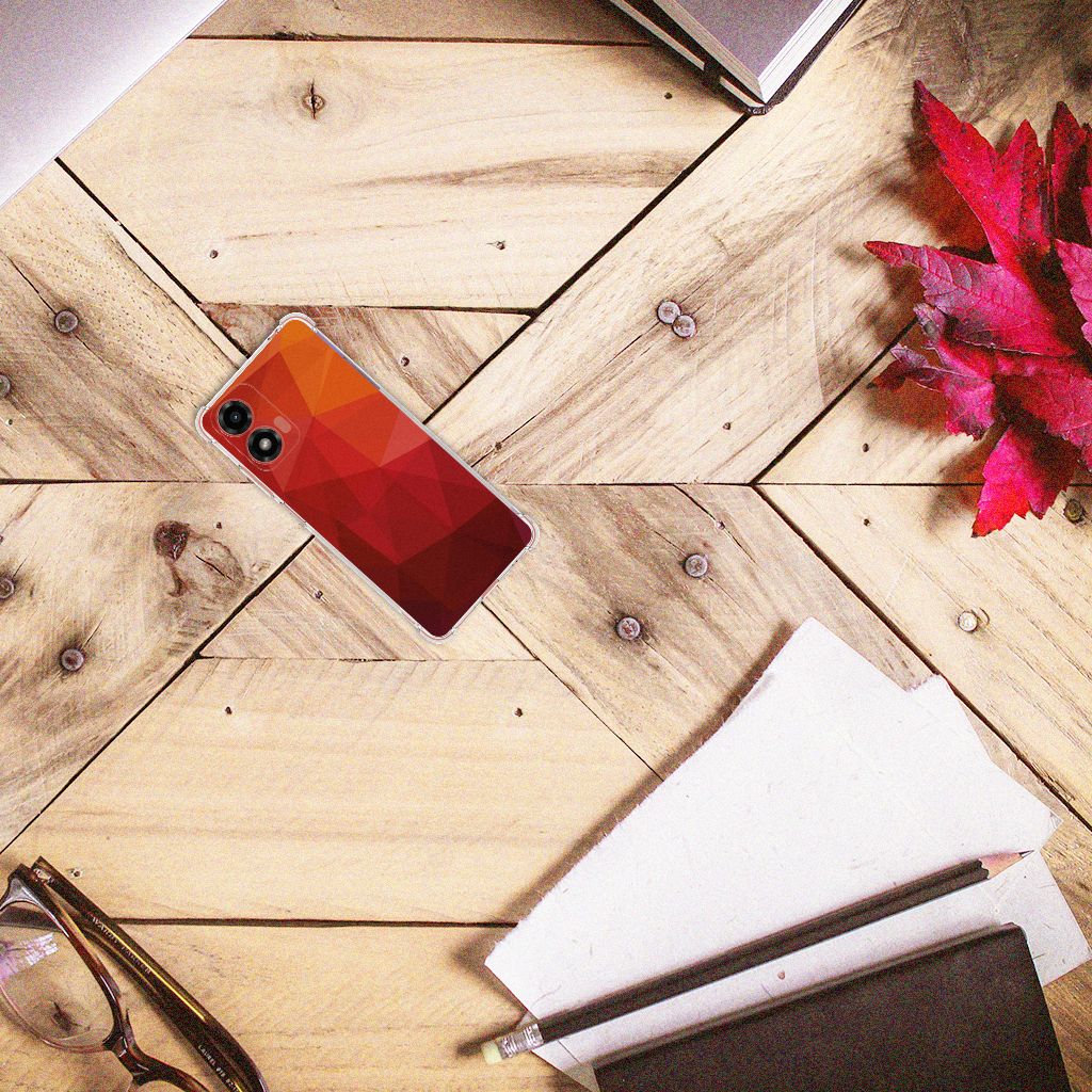 Shockproof Case voor Motorola Moto G24 | G24 Power | G04 Polygon Red B2C Telecom