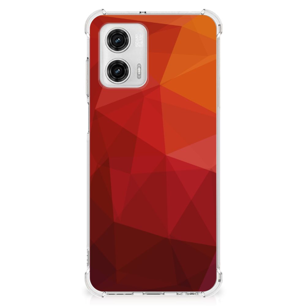 Shockproof Case voor Motorola Moto G73 Polygon Red B2C Telecom