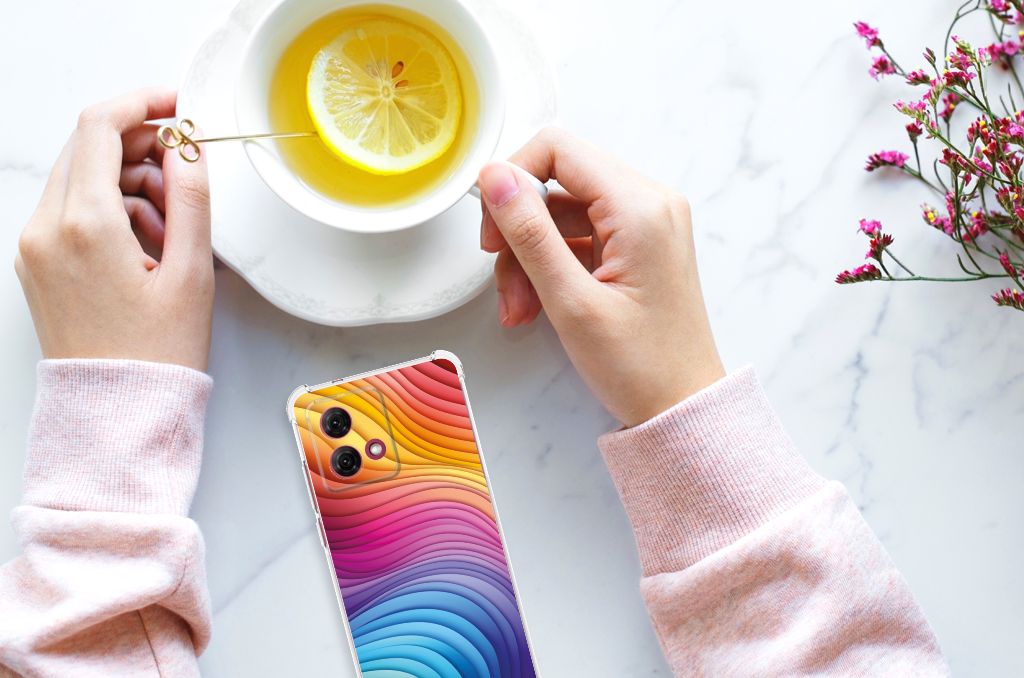 Motorola Moto G84 Shockproof Case voor Motorola Moto G84 Regenboog aanzicht