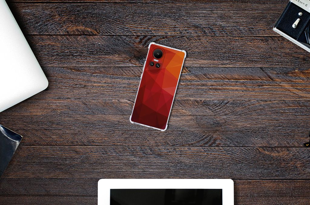 Shockproof Case voor OPPO Reno10 | 10 Pro Polygon Red B2C Telecom