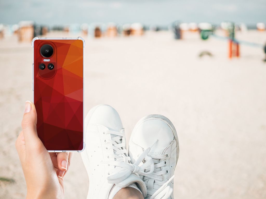 Shockproof Case voor OPPO Reno10 | 10 Pro Polygon Red B2C Telecom