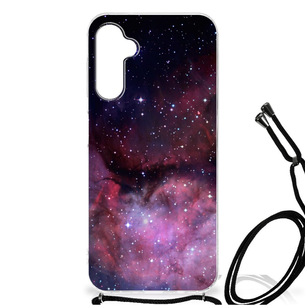 Shockproof Case voor Samsung Galaxy A14 5G Galaxy met een prachtig heelal design vol sterren en ruimte.
