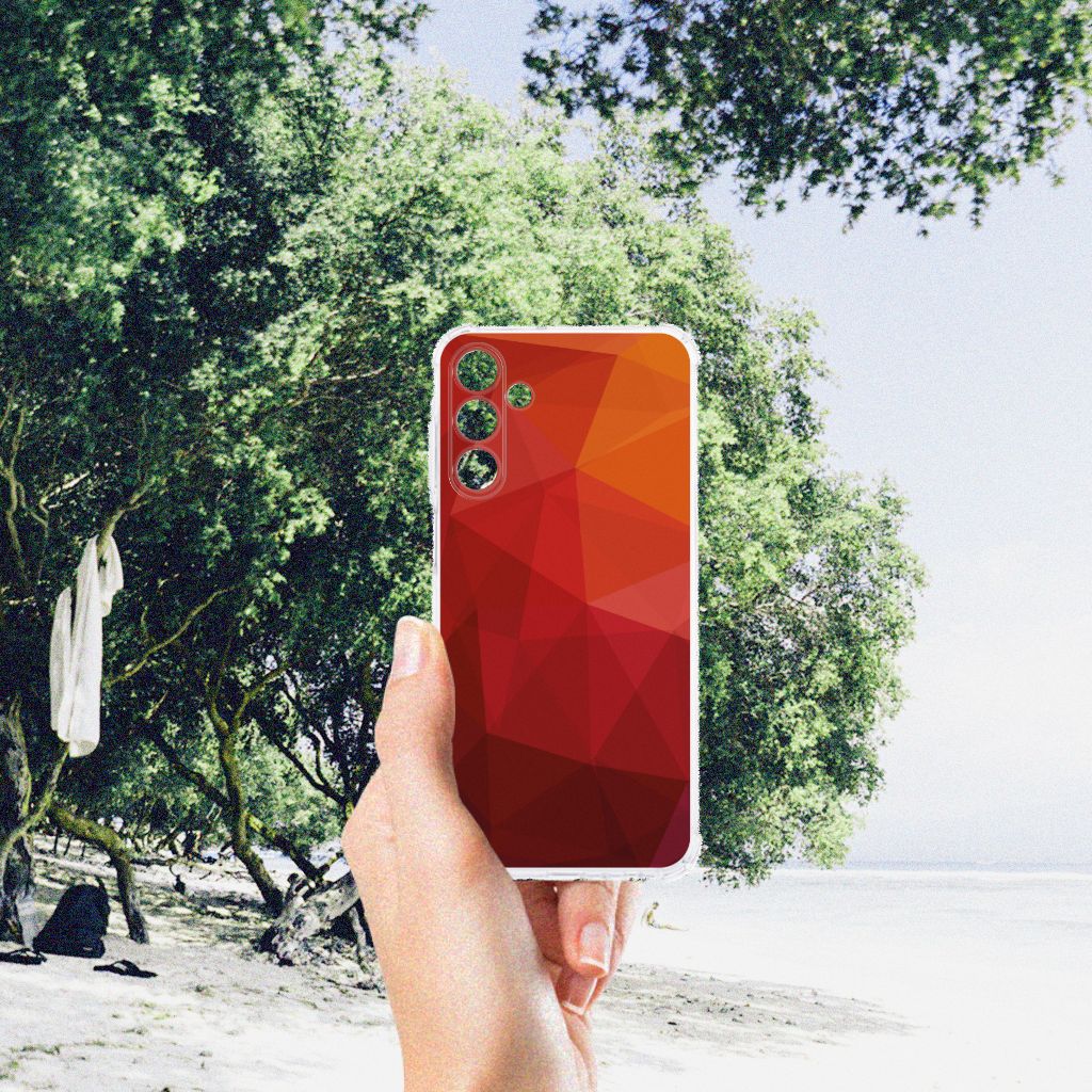 Shockproof Case voor Samsung Galaxy A15 Polygon Red B2C Telecom