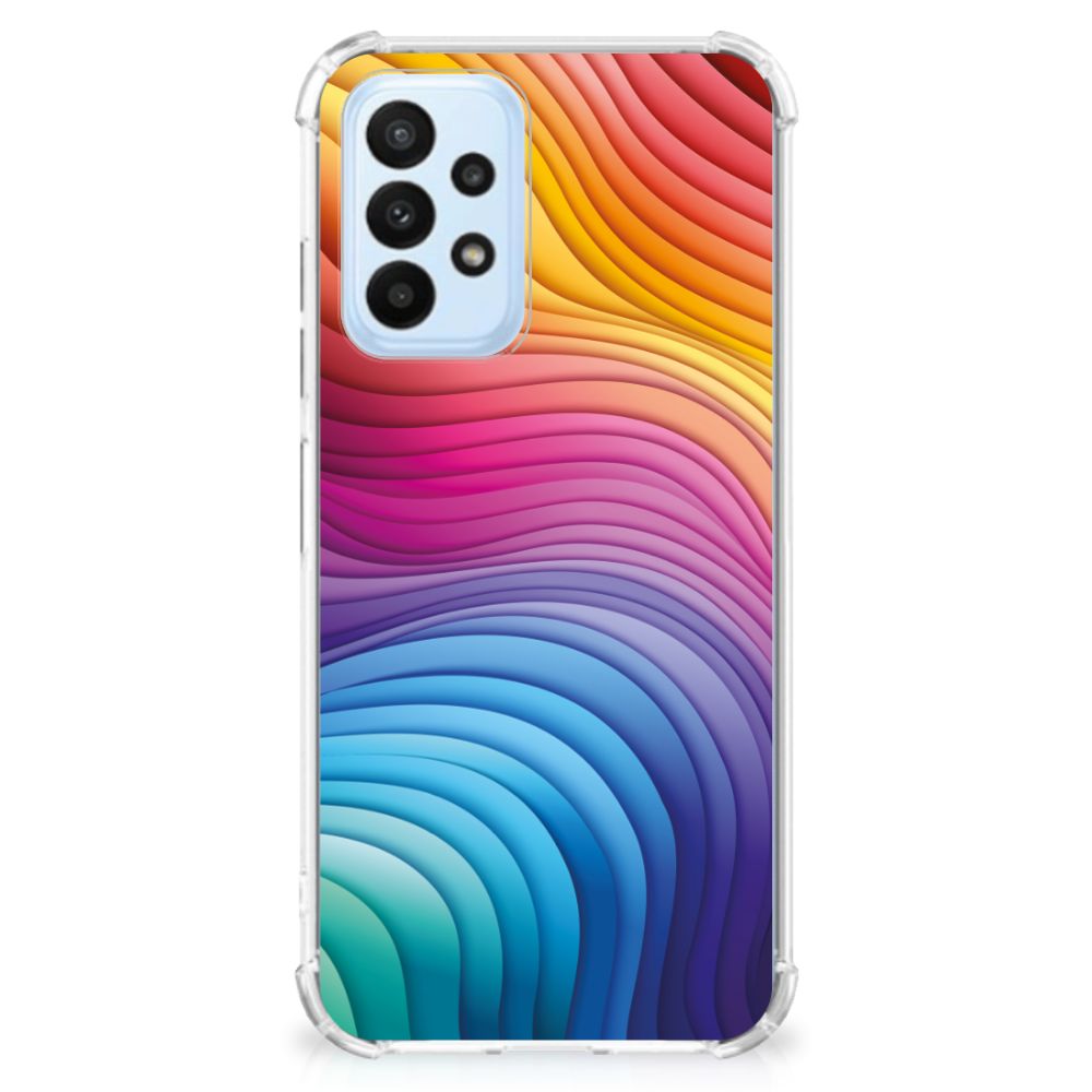 Samsung Galaxy A23 Shockproof Case Regenboog design kleurvlak