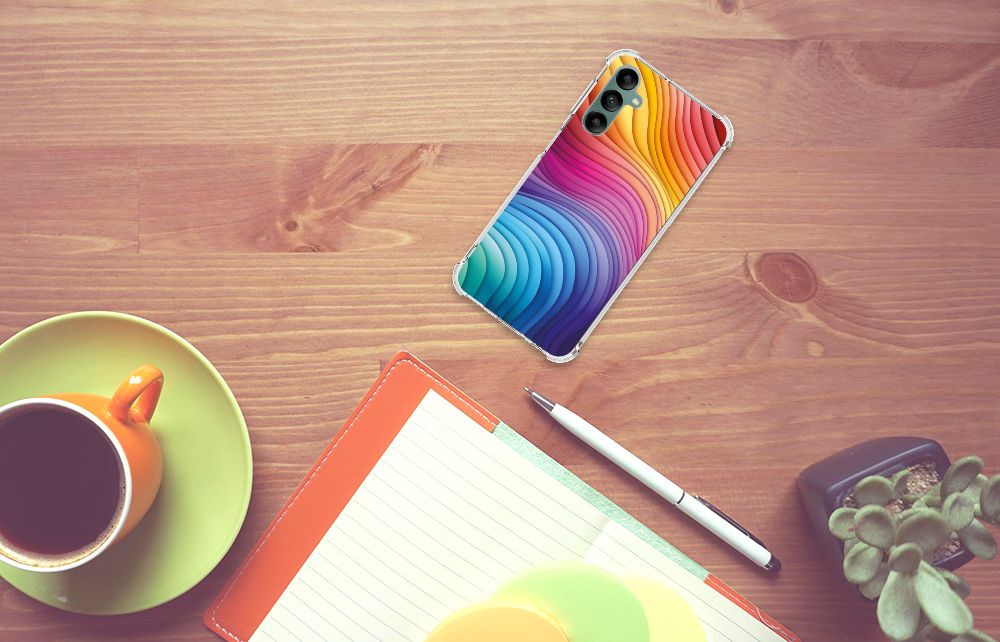 Samsung Galaxy A24 Shockproof Case Regenboog bovenaanzicht kleuren