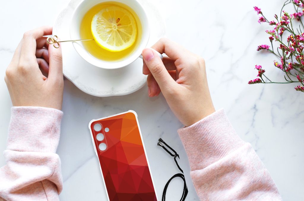 Shockproof Case voor Samsung Galaxy A25 Polygon Red B2C Telecom