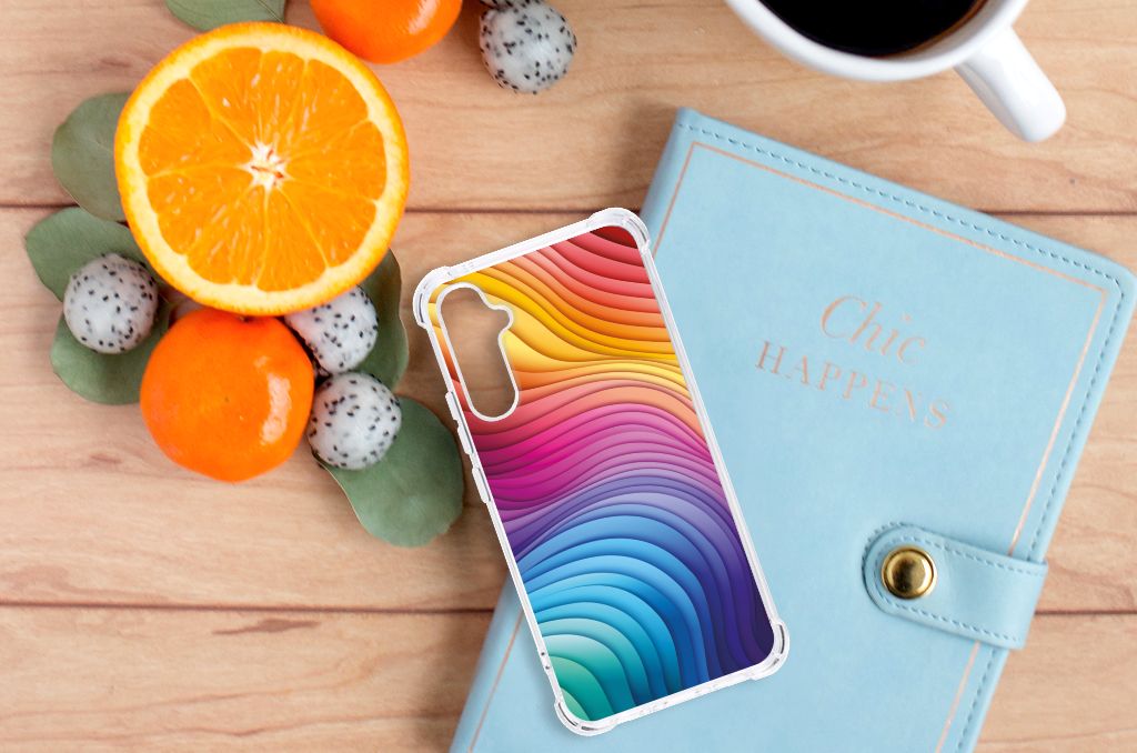 Samsung Galaxy A34 Shockproof Case Regenboog kleurverloop aanzicht