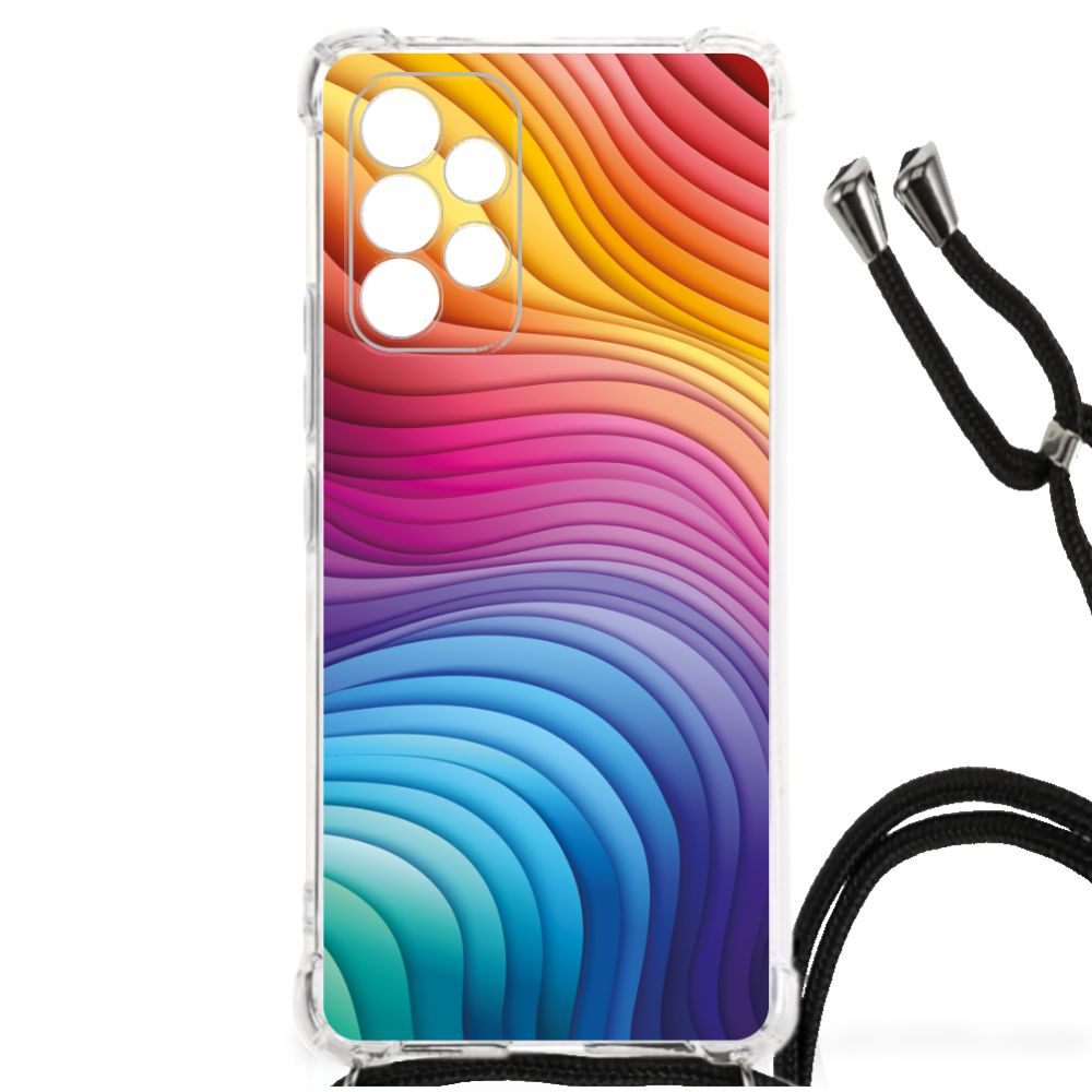 Samsung Galaxy A53 Shockproof Case Regenboog design kleuren aanzicht