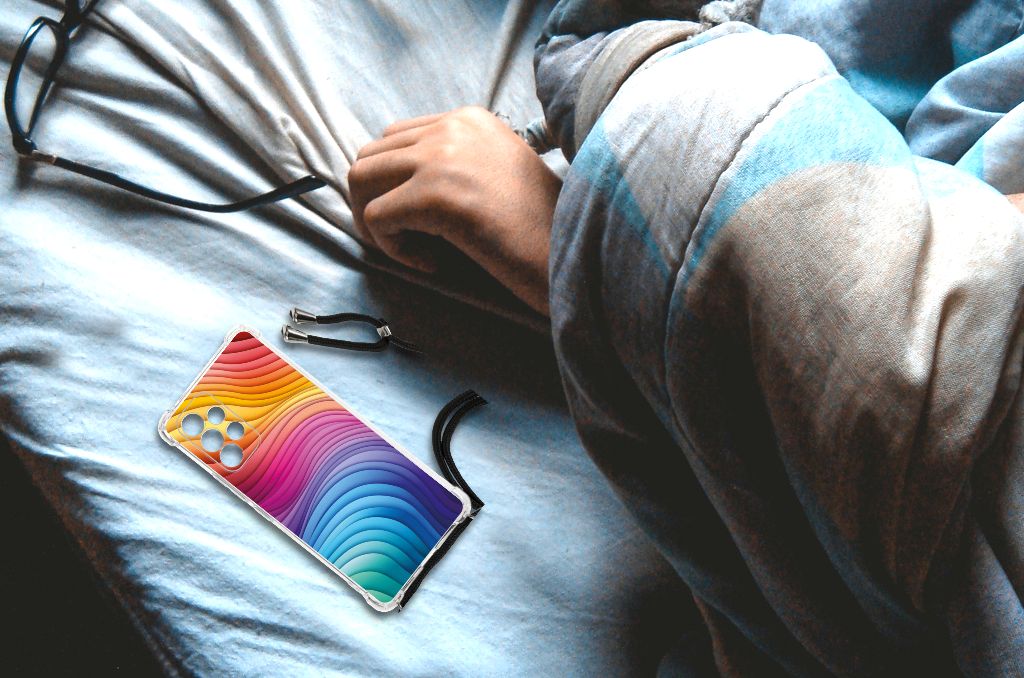 Samsung Galaxy A53 Shockproof Case Regenboog bovenkant bed detail ontwerp