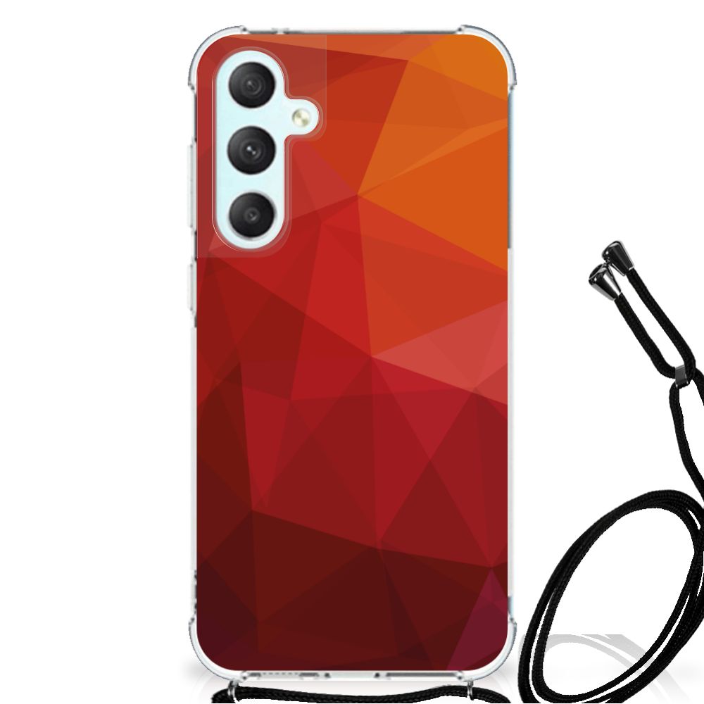 Samsung Galaxy S23 FE Shockproof Case Polygon Red design voorkant