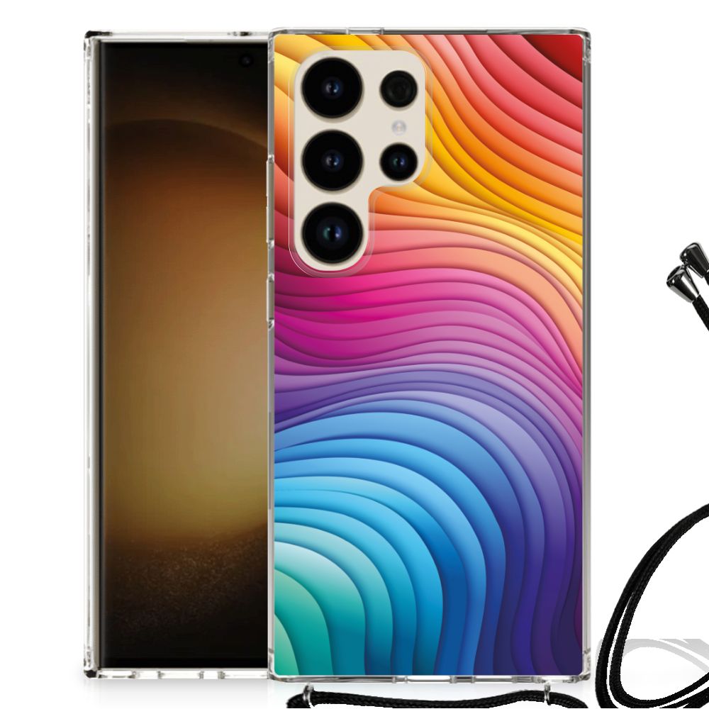 Samsung Galaxy S24 Ultra Shockproof Case Regenboog voorzijde design