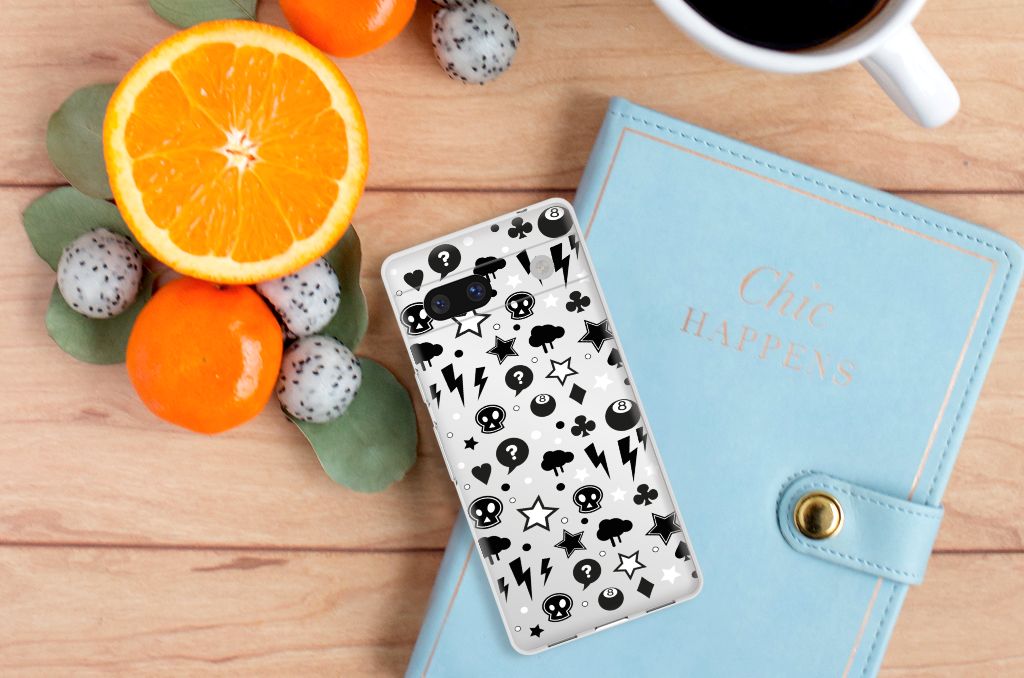 Silicone Back Case Google Pixel 7A Silver Punk B2C Telecom