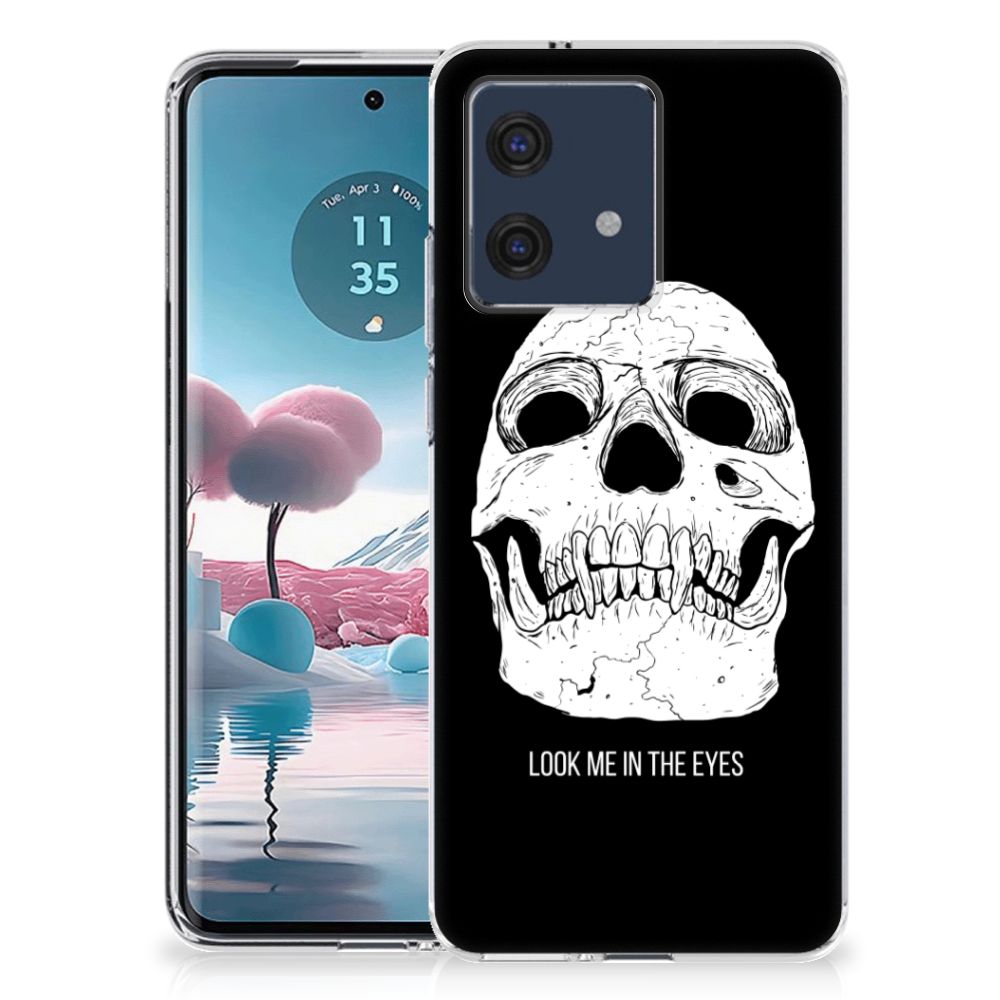Motorola Edge 40 Neo Silicone Back Case Skull Eyes achterkant