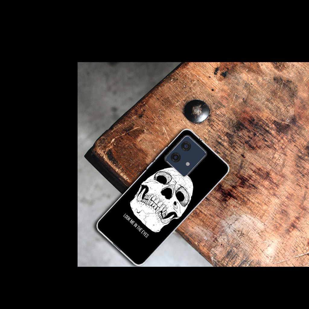 Silicone Back Case Motorola Edge 40 Neo Skull Eyes bovenkant