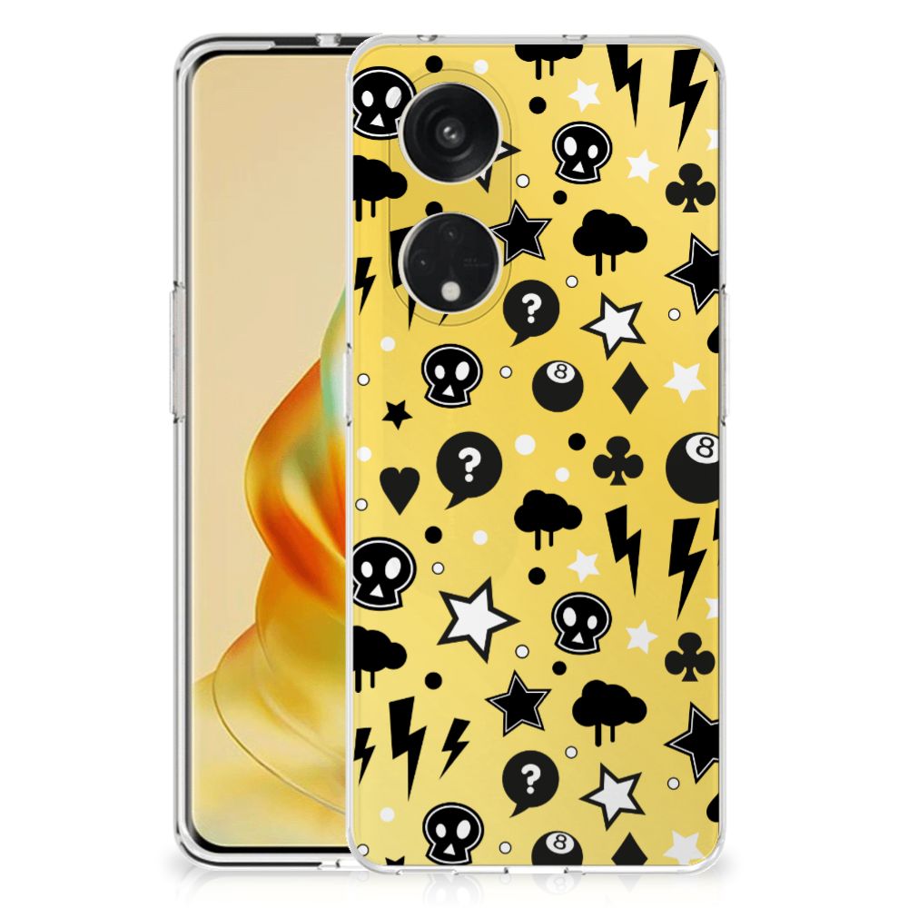OPPO Reno8 T 5G Silicone Back Case Punk Geel ontwerp voorkant