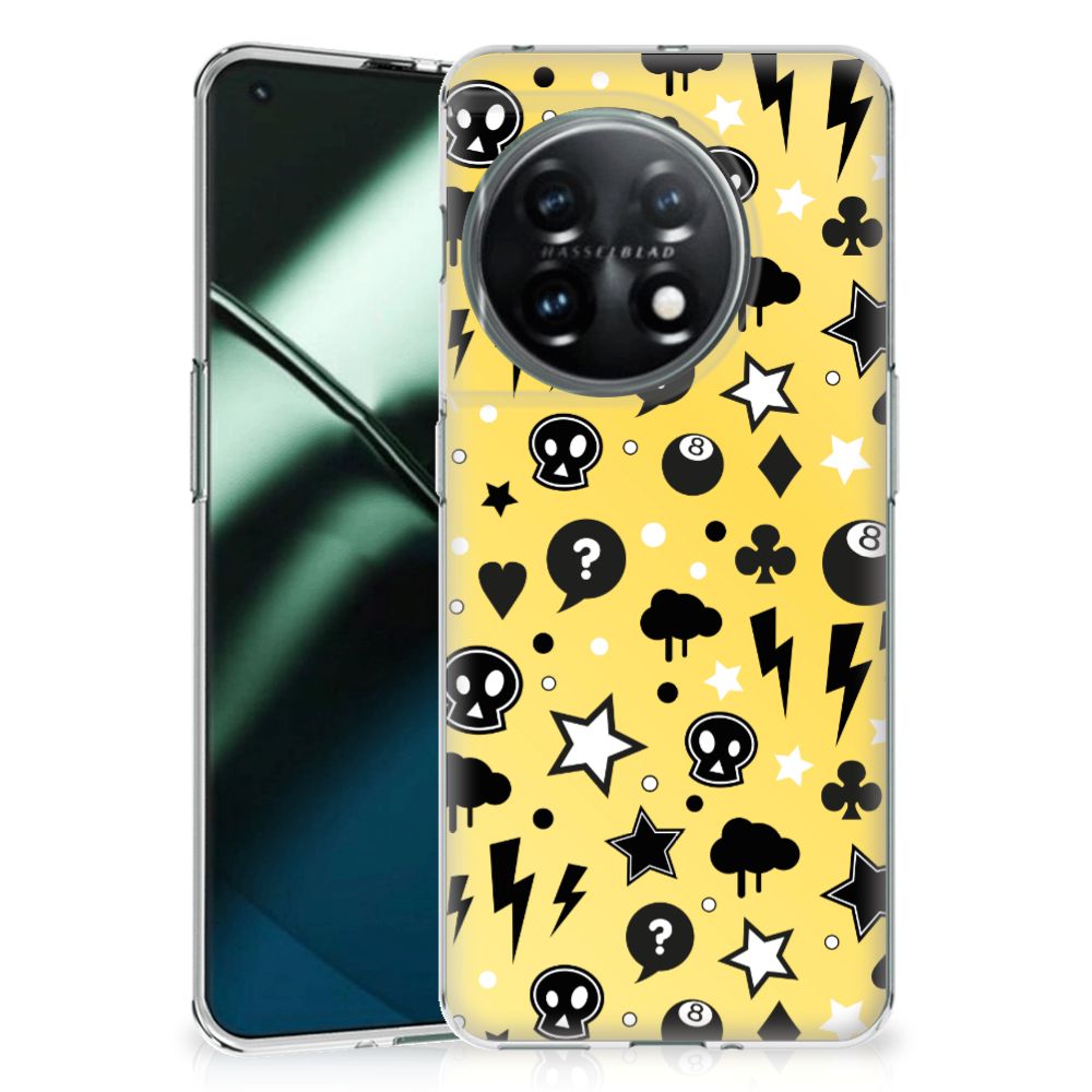 OnePlus 11 Silicone Back Case Punk Geel voorkant