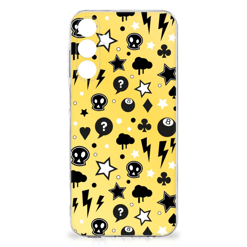 Samsung Galaxy A16 Silicone Back Case Punk Geel back view design