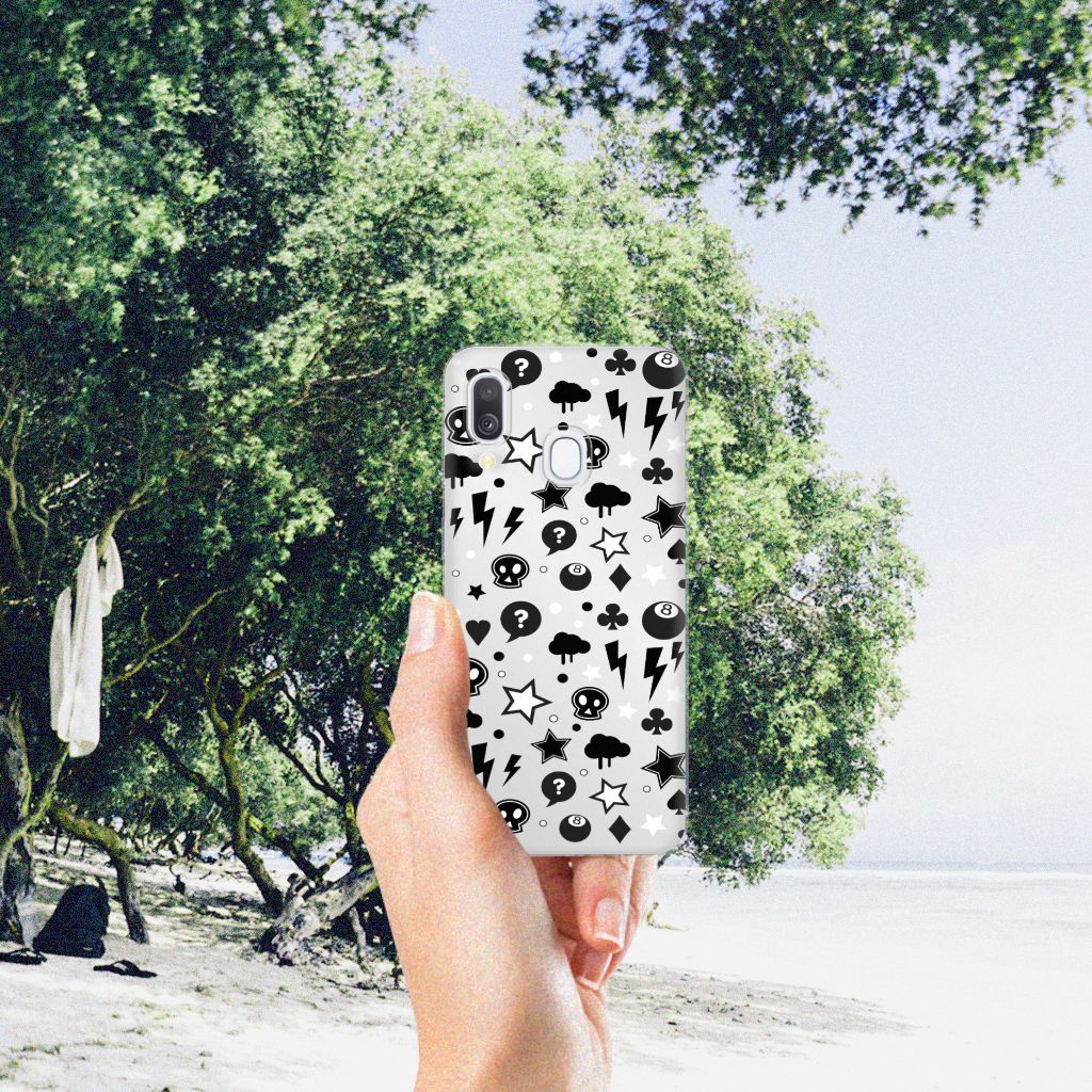 Silicone Back Case Samsung Galaxy A40 Silver Punk