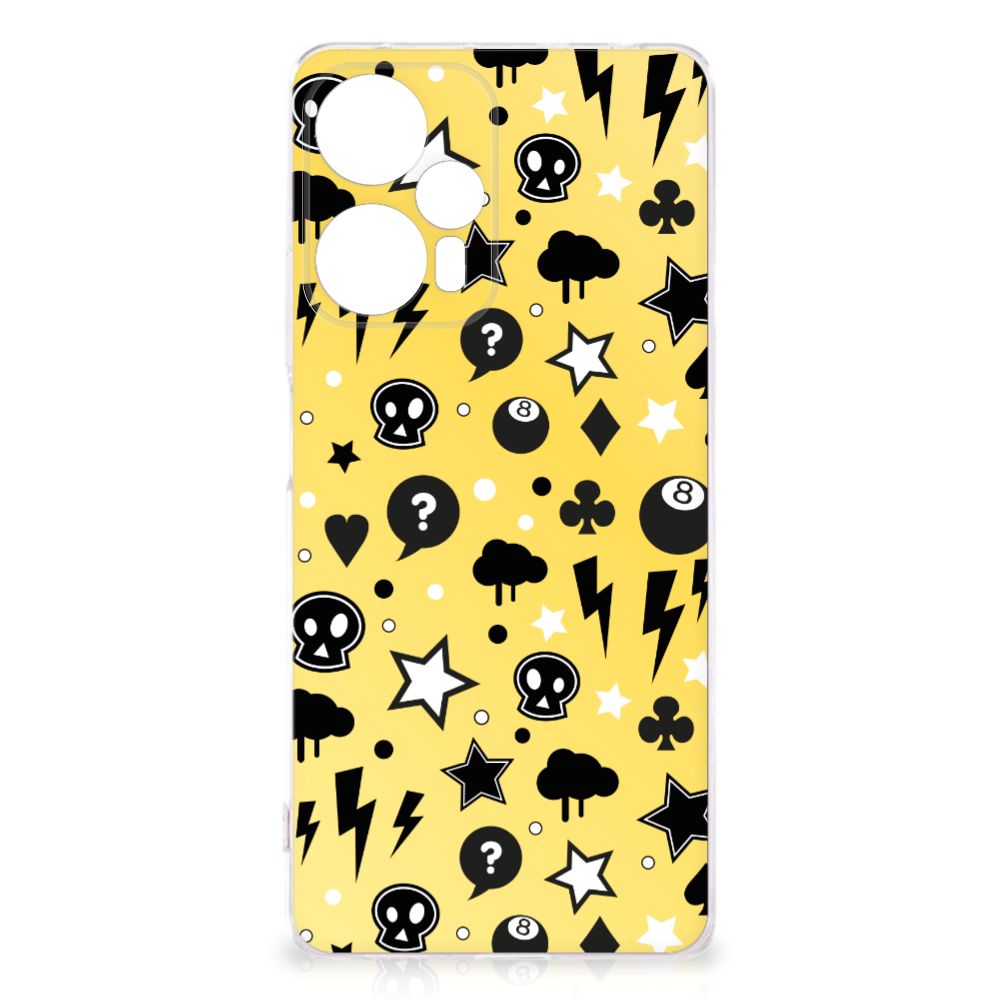 Silicone Back Case Xiaomi Poco F5 Punk Geel ontwerp voorkant