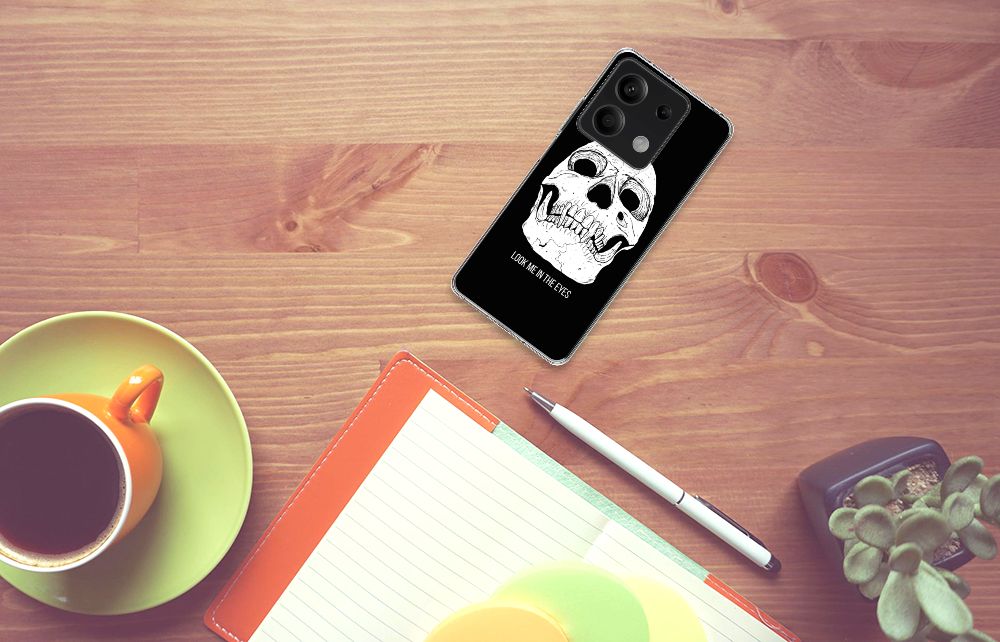 Silicone Back Case Xiaomi Redmi Note 13 5G Skull Eyes achterkant