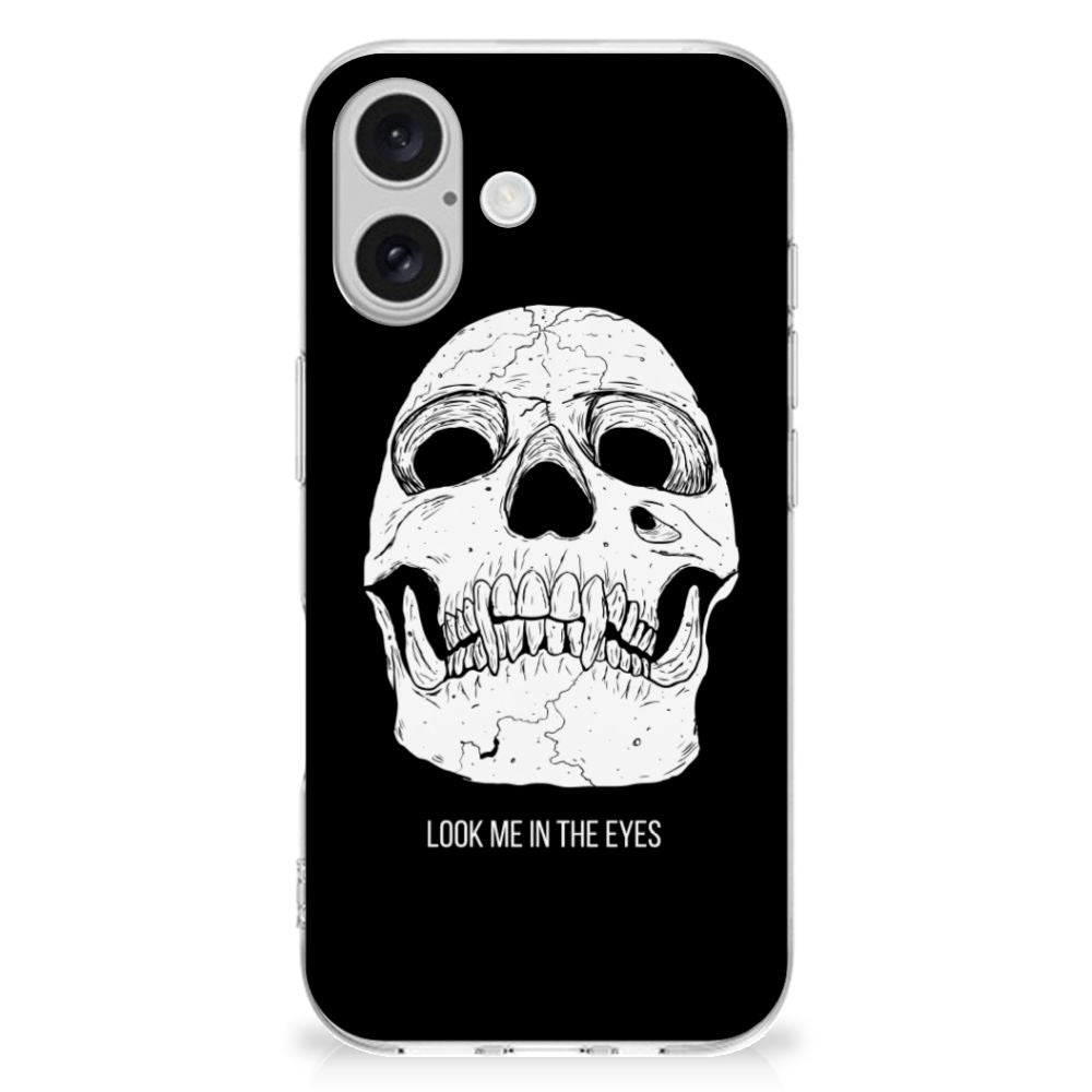 Silicone Back Case iPhone 16 Skull Eyes ontwerp, voorkant