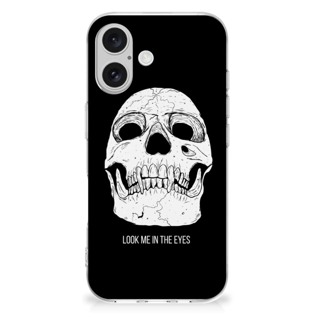 B2C Telecom iPhone 16 plus Silicone Back Case Skull Eyes achterkant