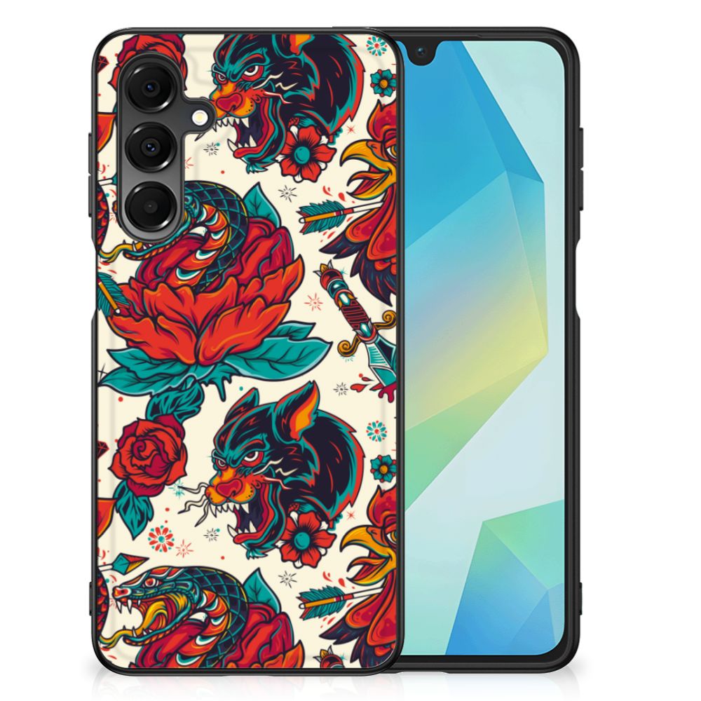 Samsung Galaxy A16 5G/4G Silicone Back Case Old Skool tattoo design voorkant