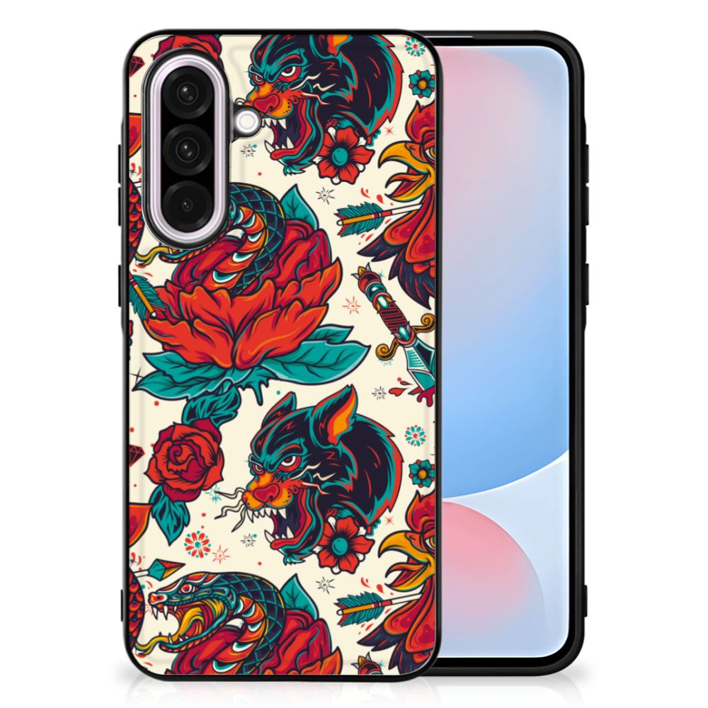 Samsung Galaxy A56 Silicone Back Case Old Skool design tatoeage inkt kleuren