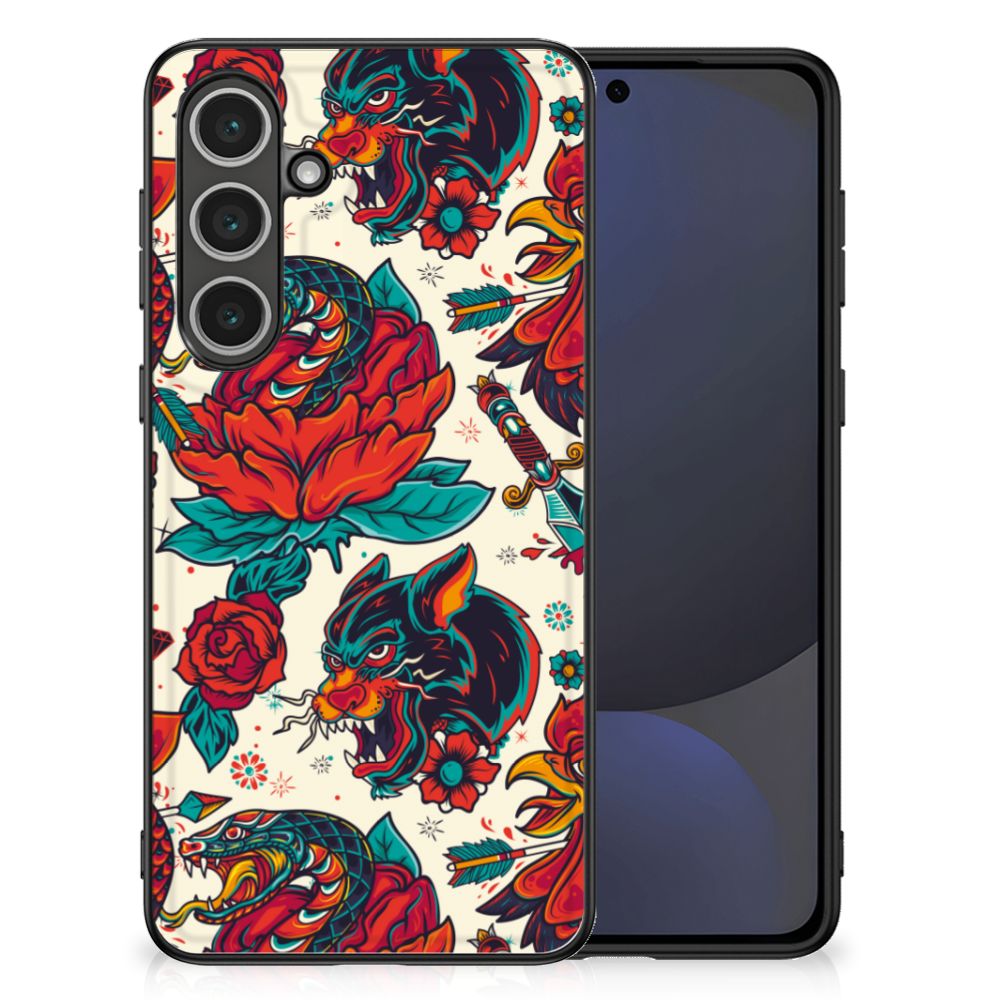 Samsung Galaxy S24 FE Silicone Back Case Old Skool tattoo design achterkant