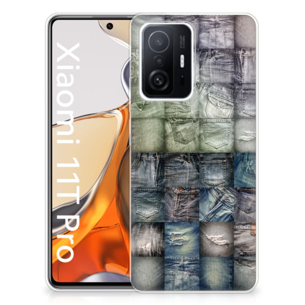 Silicone Back Cover Xiaomi 11T | 11T Pro Spijkerbroeken hoesje spijkerbroeken design voorkant