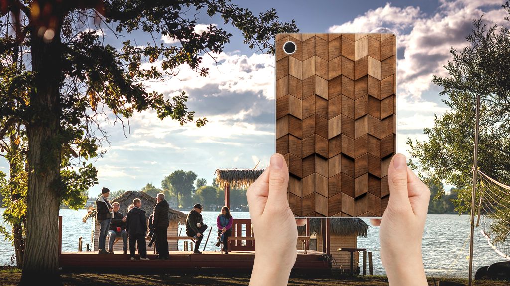 Silicone Tablet Hoes voor Samsung Galaxy Tab A8 2021/2022 Wooden Cubes, uniek design en optimale bescherming 🌳